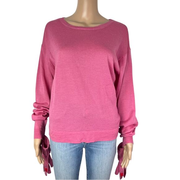 VIVETTA Yamada Pink Wool Crewneck Casual Sweater w/ Matching Gloves - Picture 1 of 12